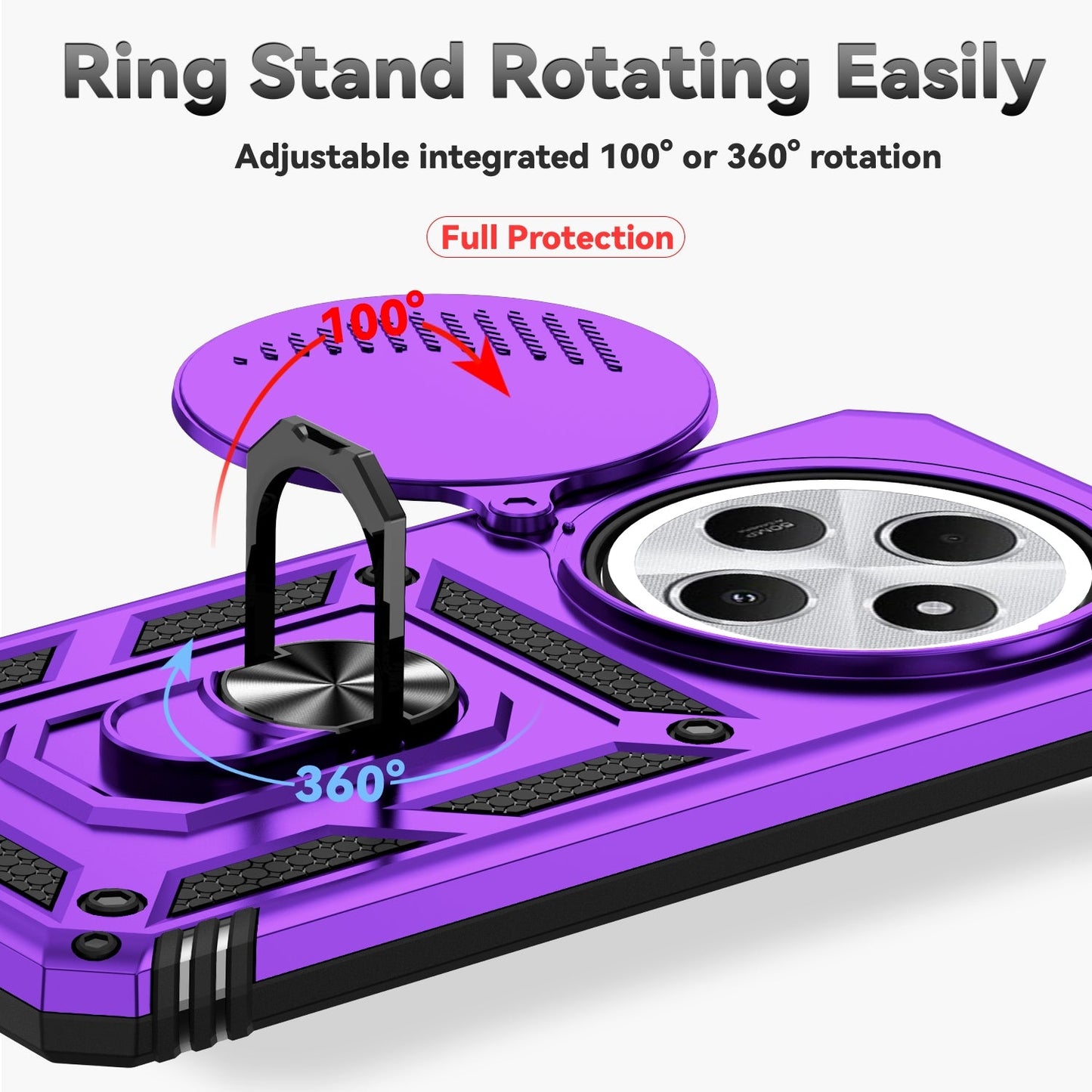 For Redmi 14C 4G Sliding Camshield Holder Phone Case(Purple)