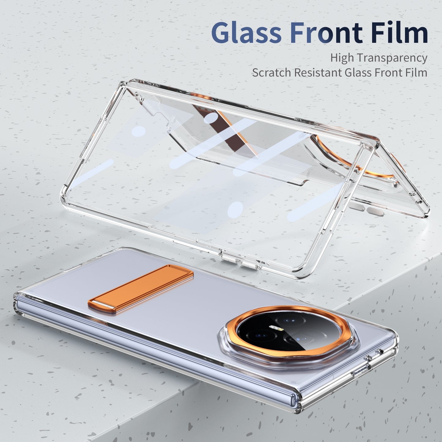 For Honor Magic V3 Ice-Cold Holder PC Hybrid TPU Phone Case(Orange)