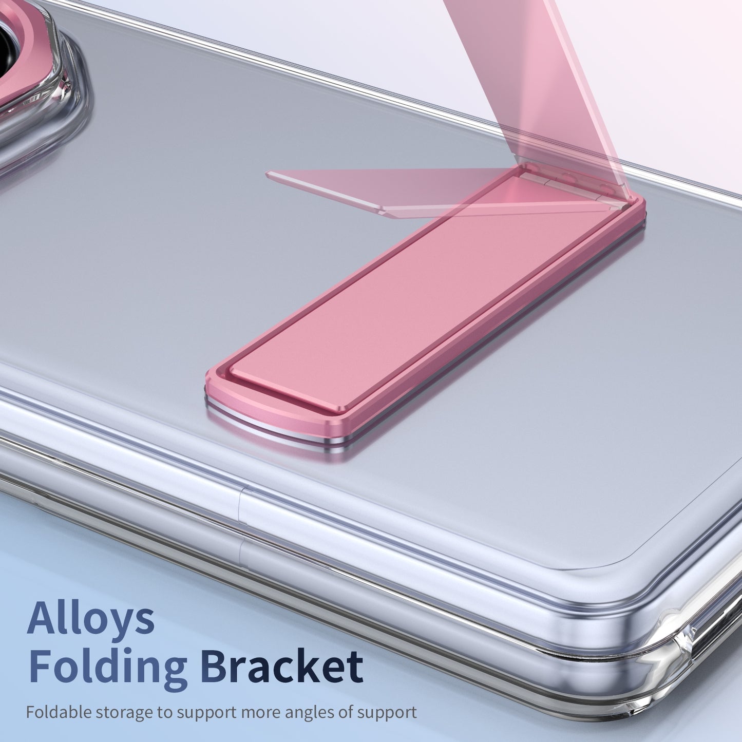 For Honor Magic V3 Ice-Cold Holder PC Hybrid TPU Phone Case(Pink)