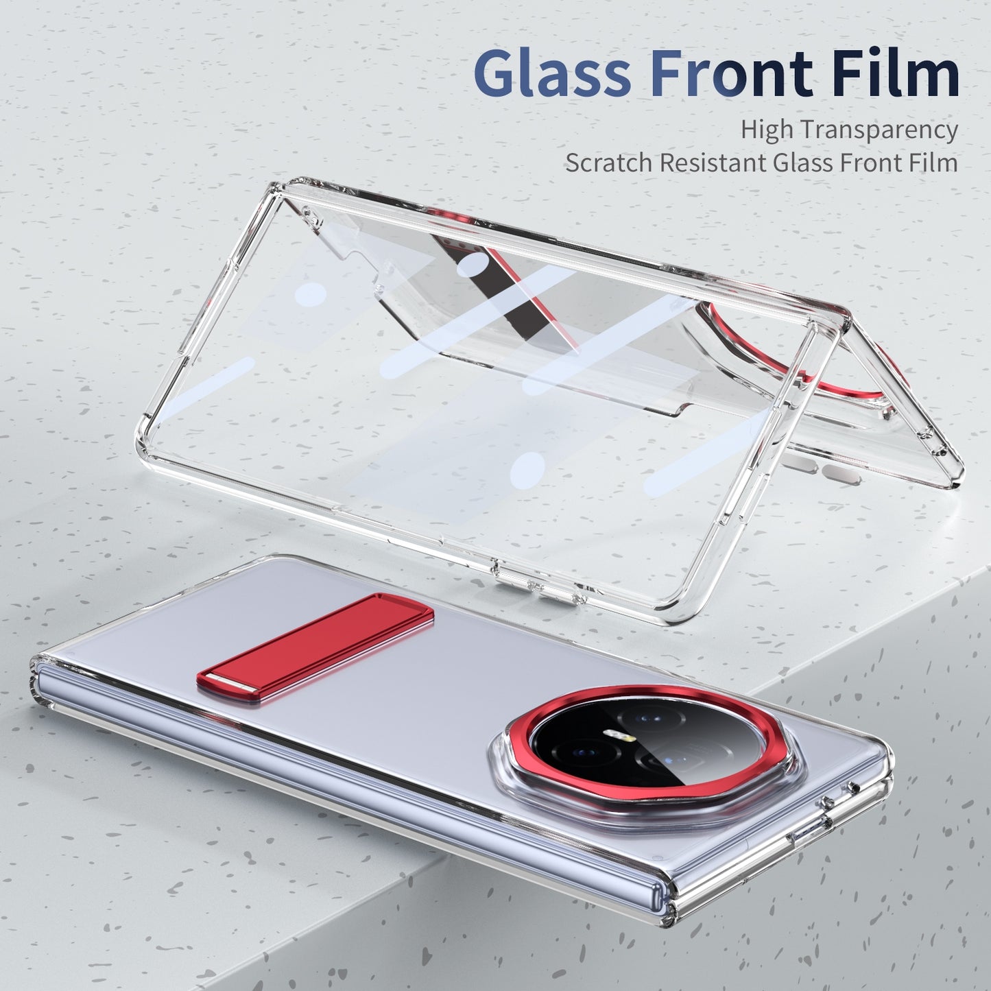 For Honor Magic V3 Ice-Cold Holder PC Hybrid TPU Phone Case(Red)