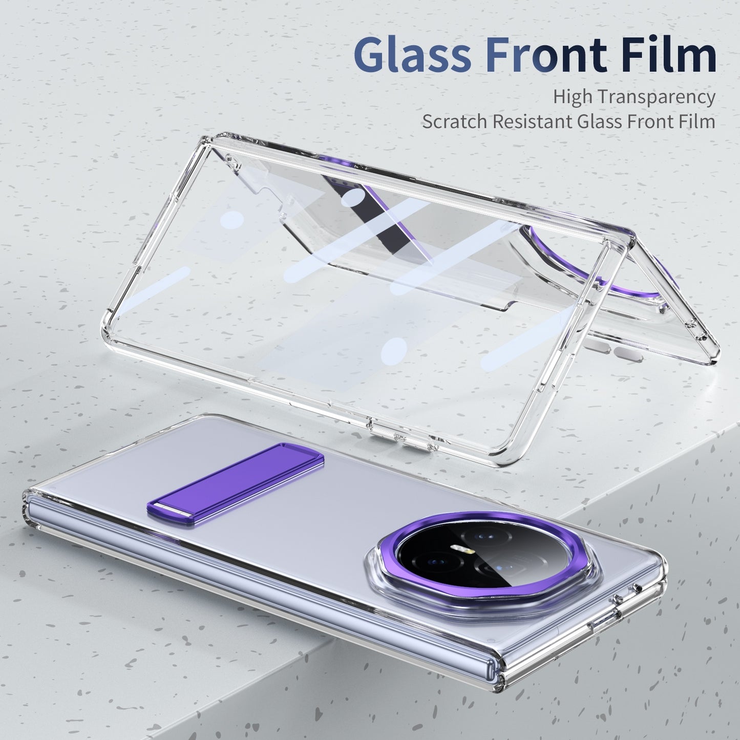 For Honor Magic V3 Ice-Cold Holder PC Hybrid TPU Phone Case(Purple)