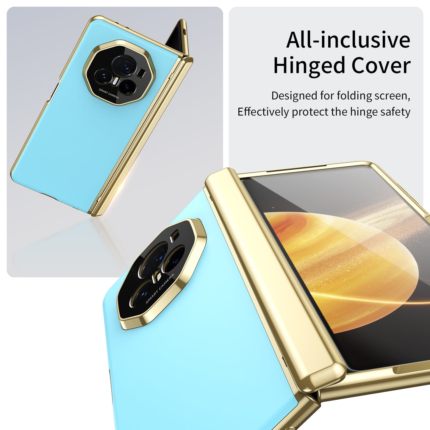 For Honor Magic V3 Integrated AG Frosted Vacuum Plating Phone Case(Ice Blue)