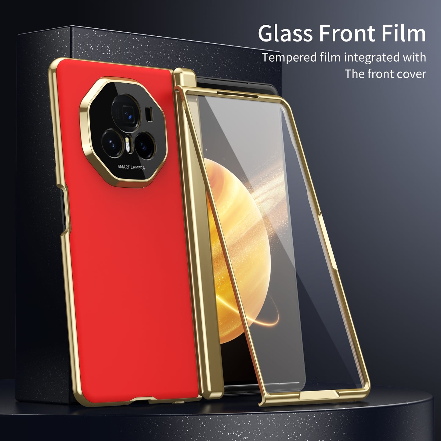 For Honor Magic V3 Integrated AG Frosted Vacuum Plating Phone Case(Red)