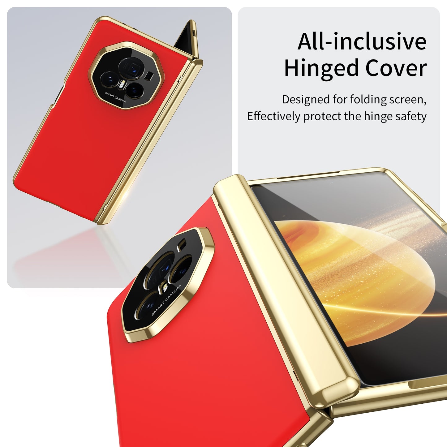 For Honor Magic V3 Integrated AG Frosted Vacuum Plating Phone Case(Red)