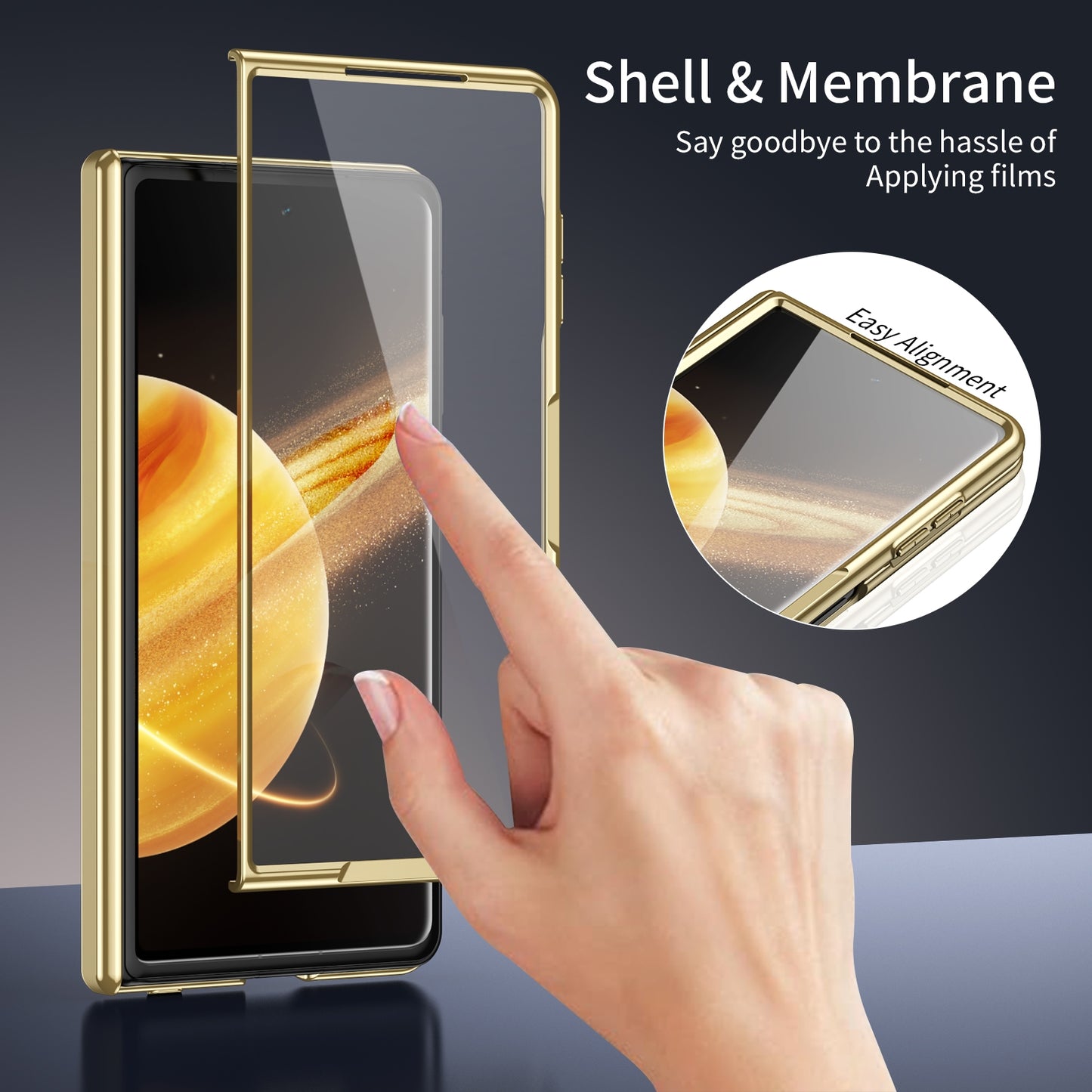 For Honor Magic V3 Integrated AG Frosted Vacuum Plating Phone Case(Gold)