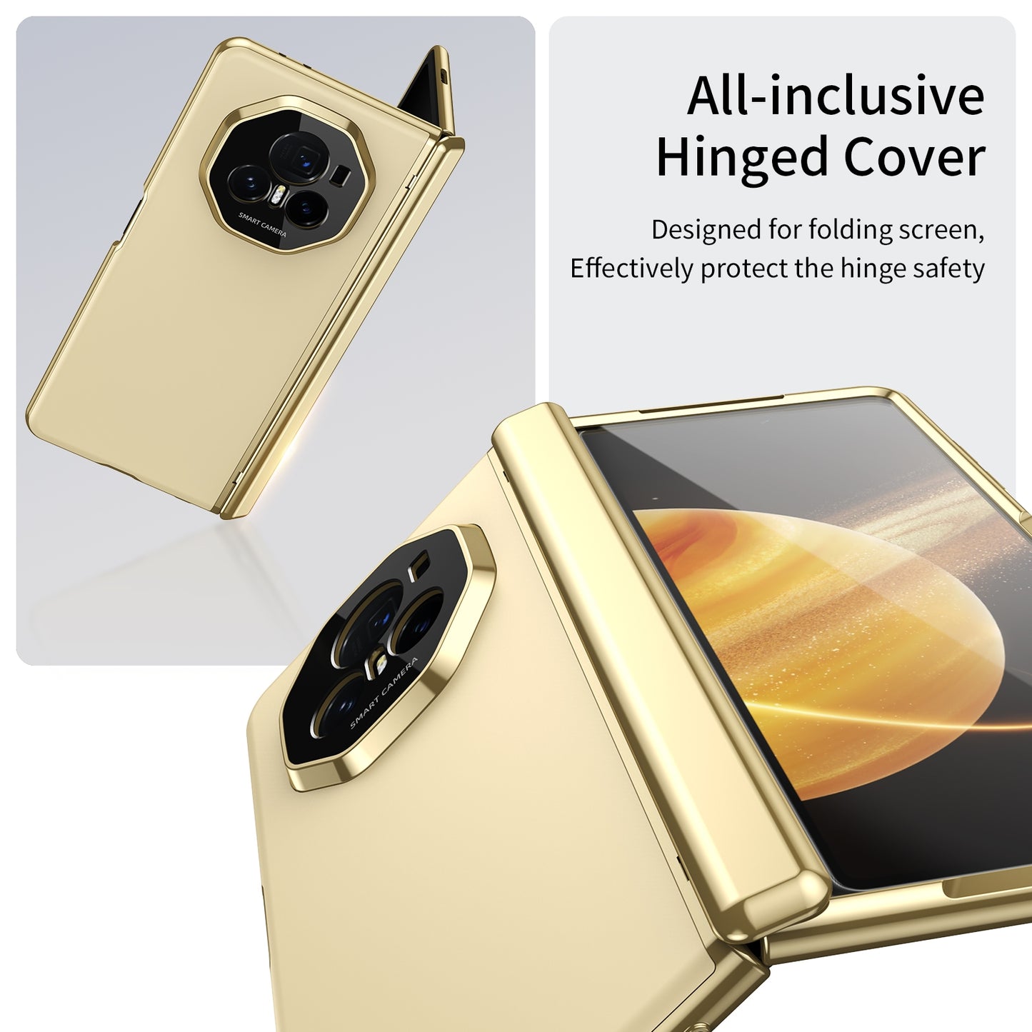 For Honor Magic V3 Integrated AG Frosted Vacuum Plating Phone Case(Gold)