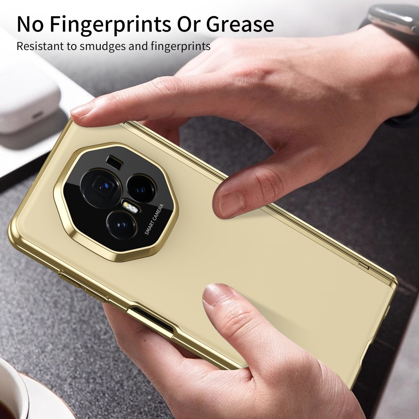 For Honor Magic V3 Integrated AG Frosted Vacuum Plating Phone Case(Gold)