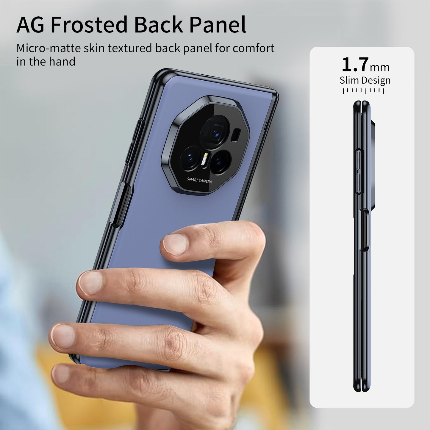 For Honor Magic V3 Integrated AG Frosted Vacuum Plating Phone Case(Blue)