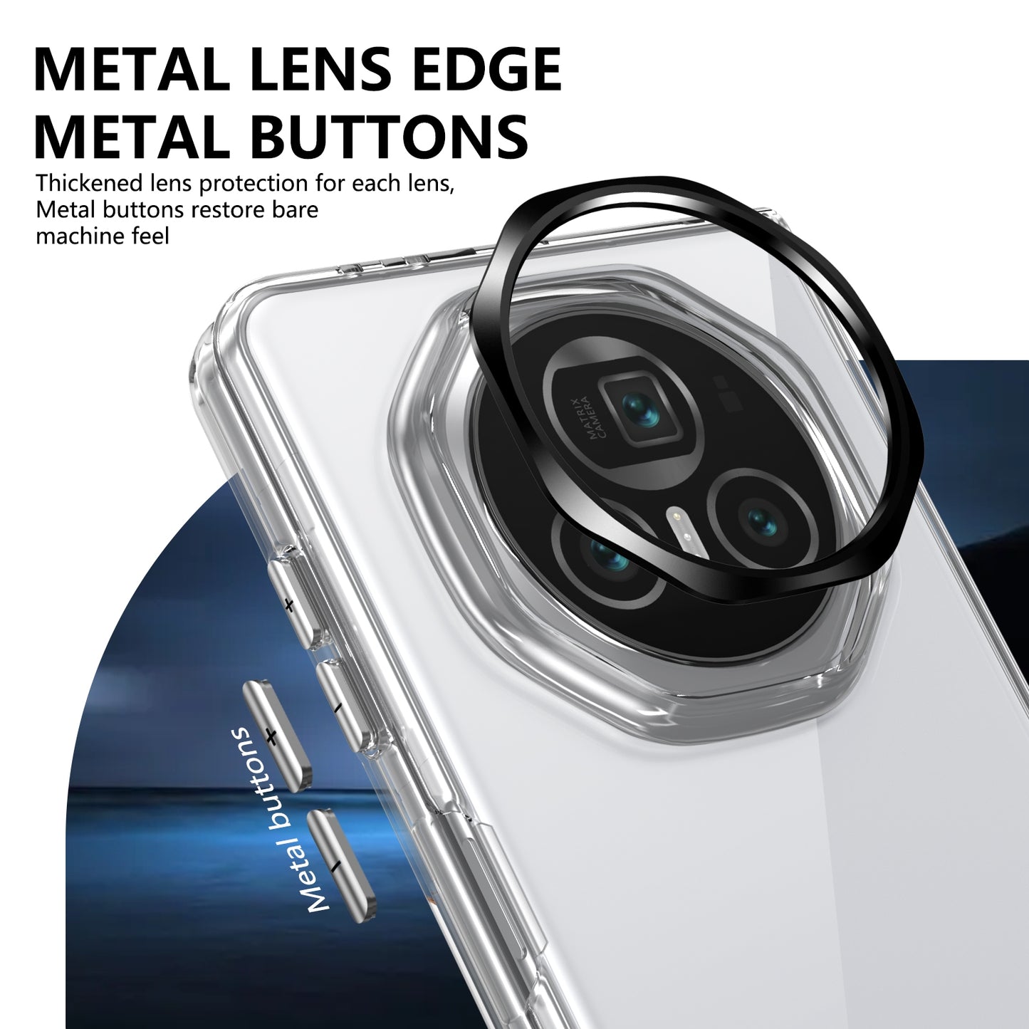 For Honor Magic V3 lce Folding Series Integrated Clear PC Phone Case(Black)