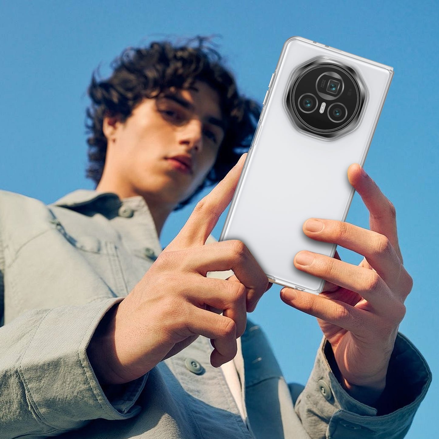 For Honor Magic V3 lce Folding Series Integrated Clear PC Phone Case(Black)