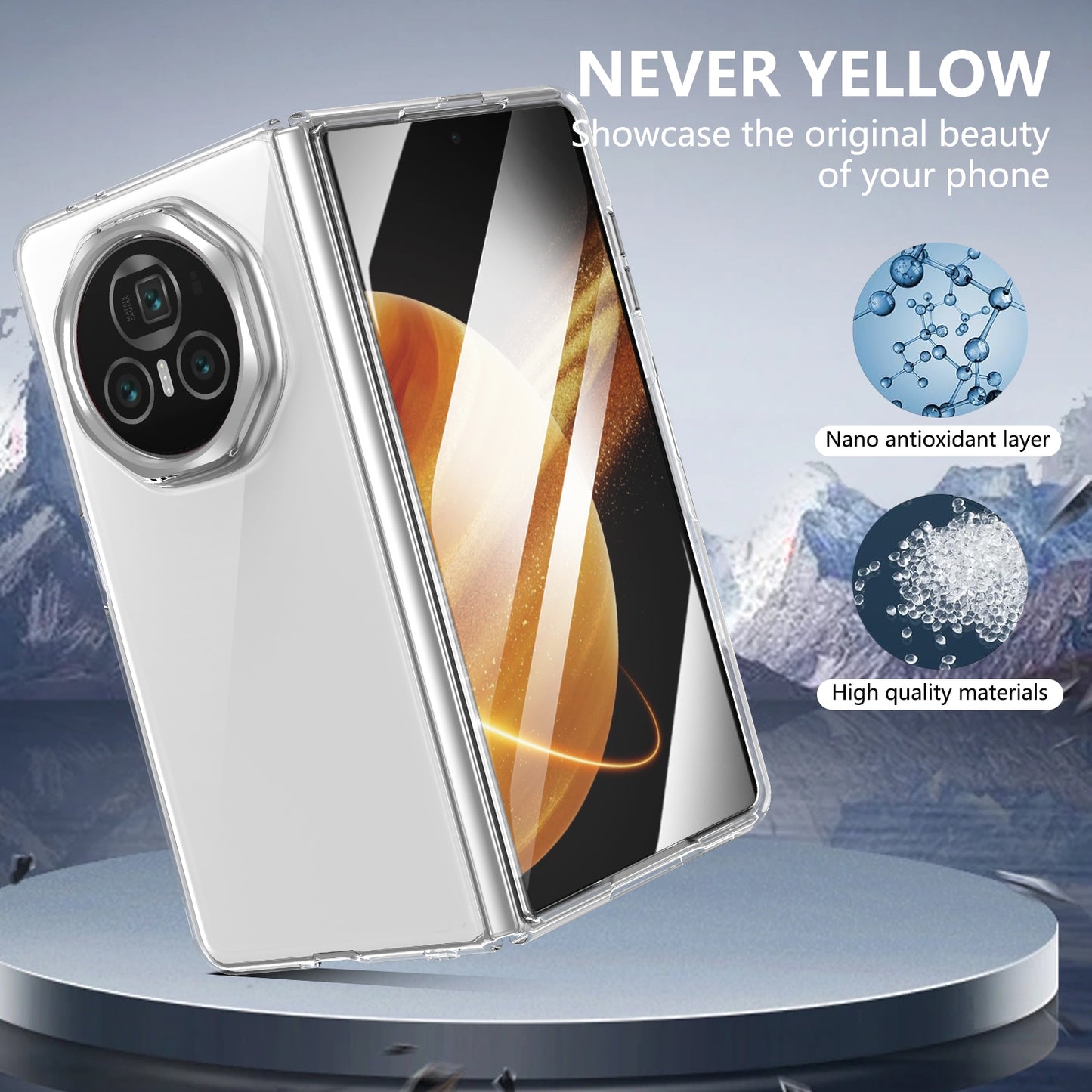 For Honor Magic V3 lce Folding Series Integrated Clear PC Phone Case(Silver)