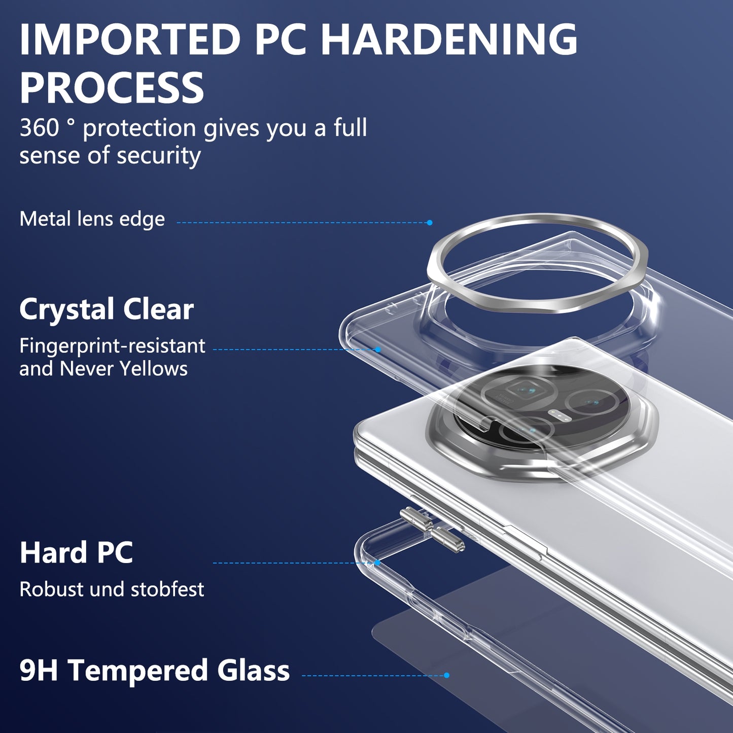 For Honor Magic V3 lce Folding Series Integrated Clear PC Phone Case(Silver)