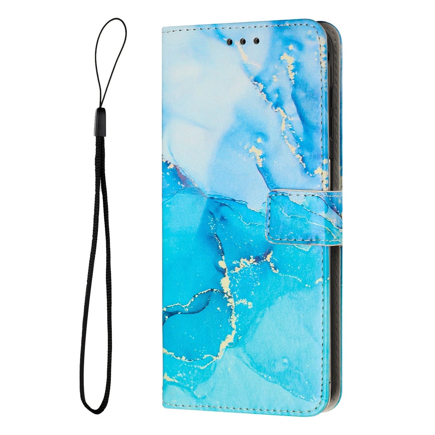 For Xiaomi 15 Pro Painted Marble Pattern Leather Phone Case(Blue Green)