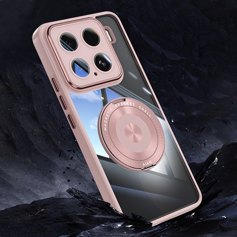 For Xiaomi 15 360 Holder MagSafe Acrylic Hybrid TPU Phone Case(Pink)
