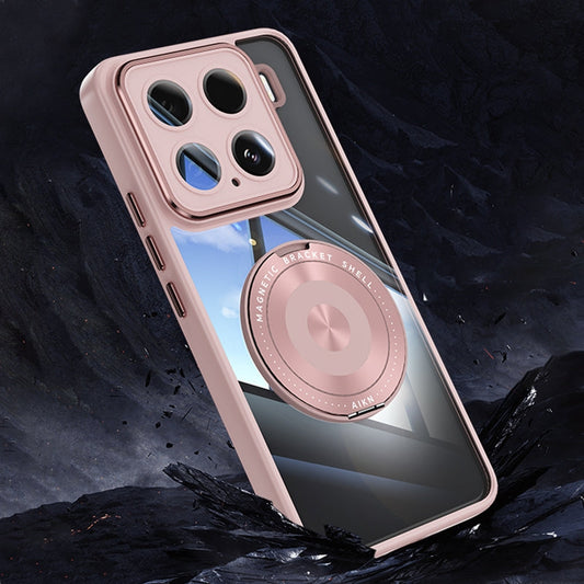 For Xiaomi 15 360 Holder MagSafe Acrylic Hybrid TPU Phone Case(Pink)