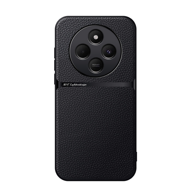For Redmi 14C 4G Litchi Leather Magnetic Full Coverage Shockproof Phone Case(Black)