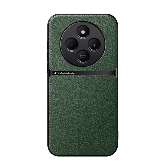 For Redmi 14C 4G Litchi Leather Magnetic Full Coverage Shockproof Phone Case(Green)
