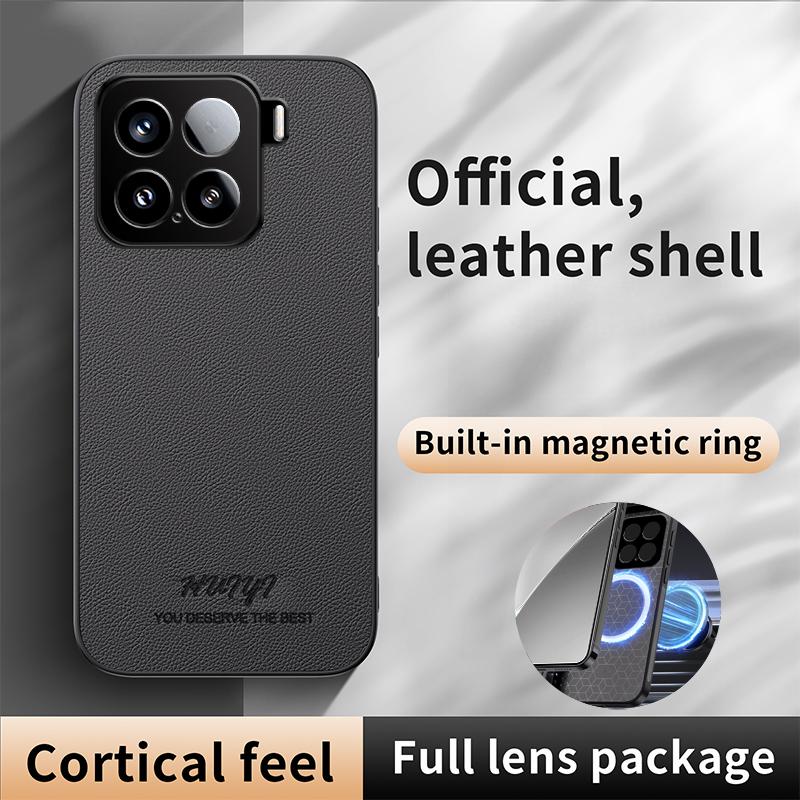 For Xiaomi 15 HUIYI Leather Magnetic Phone Case(Brown)