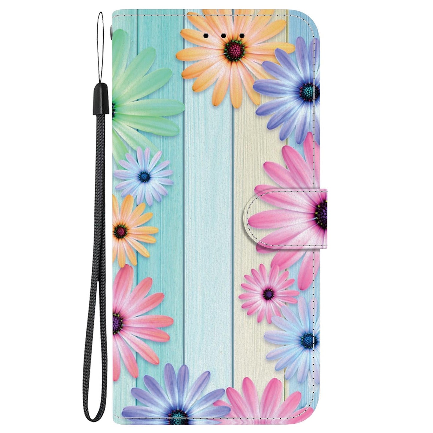 For iPhone 16e Crystal Texture Colored Drawing Leather Phone Case(Sunflowers)