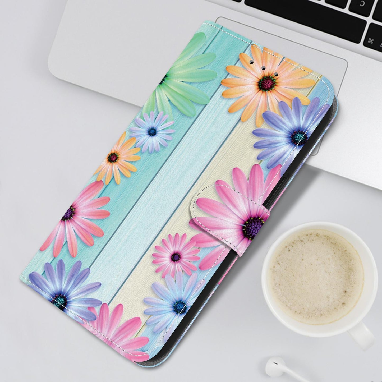 For iPhone 16e Crystal Texture Colored Drawing Leather Phone Case(Sunflowers)