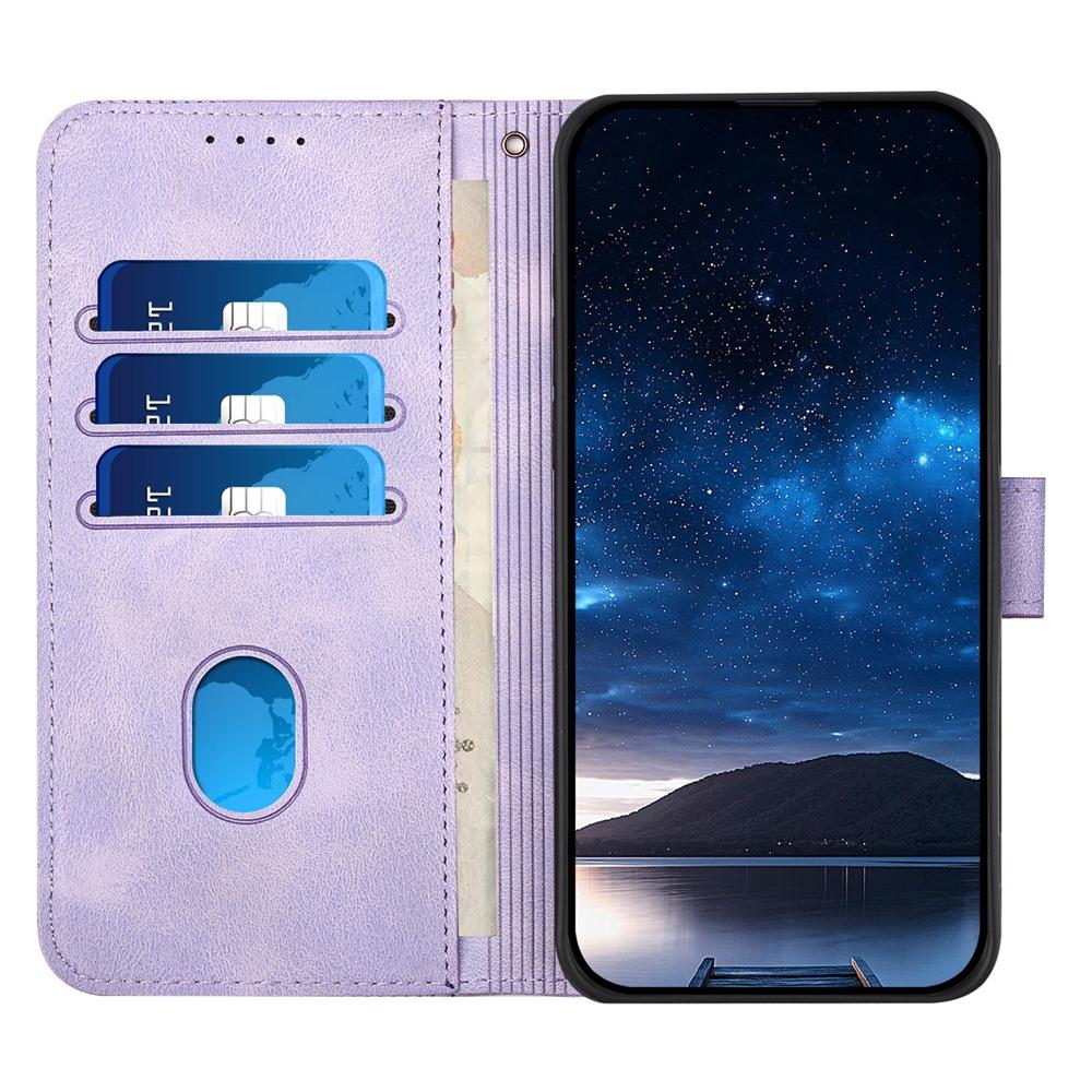 For vivo V50 Lite 4G / 5G Grid Butterfly Embossed Pattern Leather Phone Case with Lanyard(Light Purple)