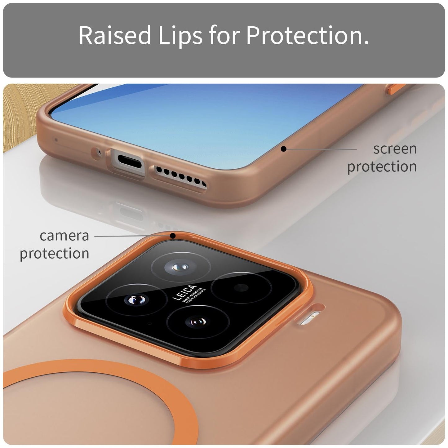 For Xiaomi 15 MagSafe Frosted Translucent TPU + PC Full Coverage Phone Case(Orange)
