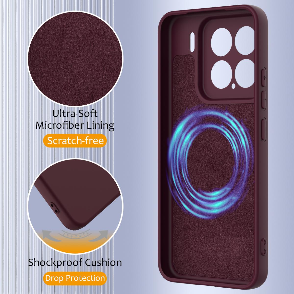 For Xiaomi 15 Shockproof Silicone Magsafe Phone Case(Plum Color)