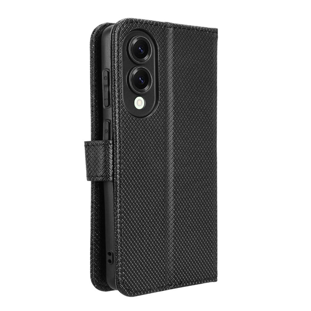For Samsung Galaxy S25 Edge 5G Diamond Texture Leather Phone Case(Black)
