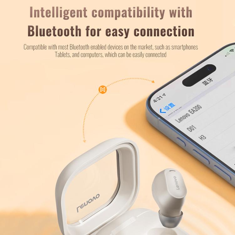 Original Lenovo EA200 In-Ear True Wireless Bluetooth Earphones(Rock White)