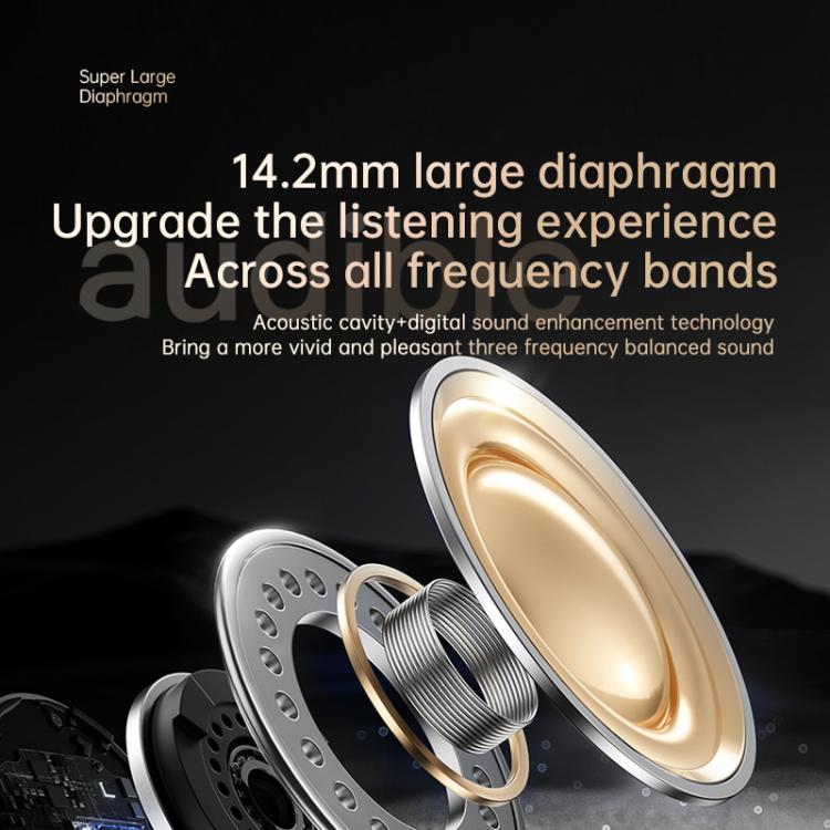 Original Lenovo EA305 Ear-mounted Digital Display True Wireless Bluetooth Earphones(Black)