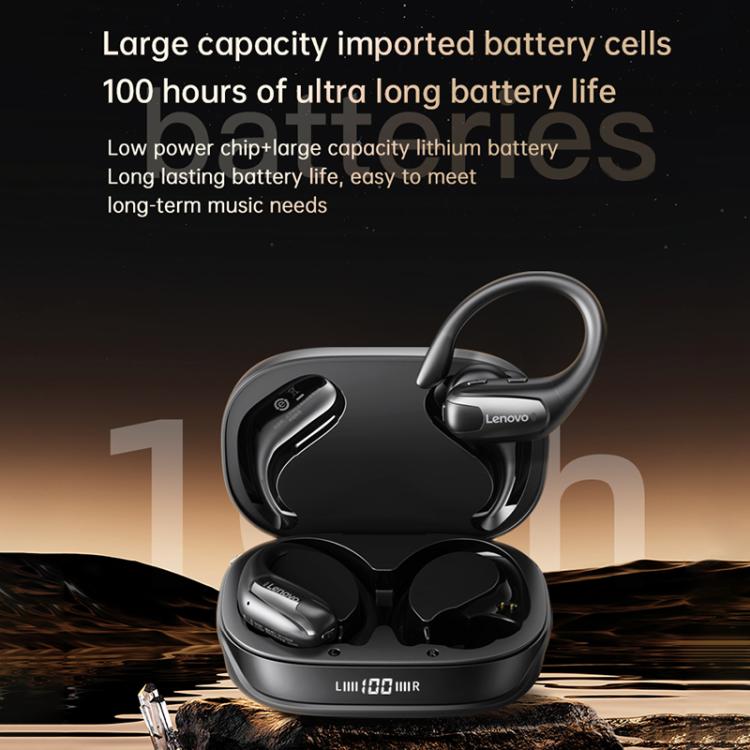 Original Lenovo EA305 Ear-mounted Digital Display True Wireless Bluetooth Earphones(Rock White)