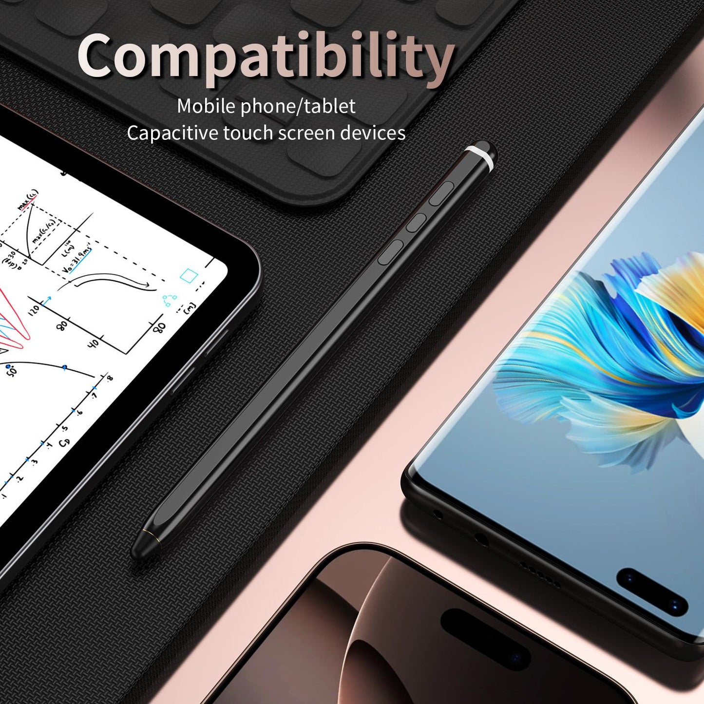 C1 Multifunctional Bluetooth Capacitive Pen for Mobile Phones / Tablets PC(Black)