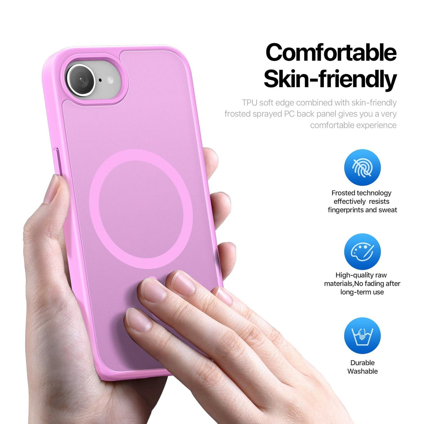 For iPhone 16e DUX DUCIS Yind Series MagSafe TPU Hybrid PC Phone Case(Rose Pink)
