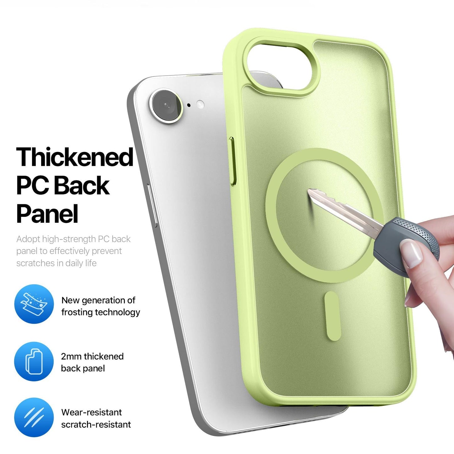For iPhone 16e DUX DUCIS Yind Series MagSafe TPU Hybrid PC Phone Case(Lime Green)