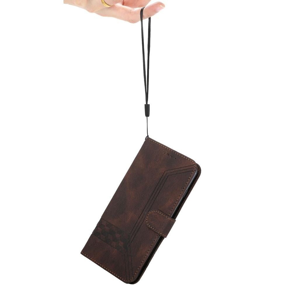For vivo V50 Cubic Skin Feel Flip Leather Phone Case(Brown)