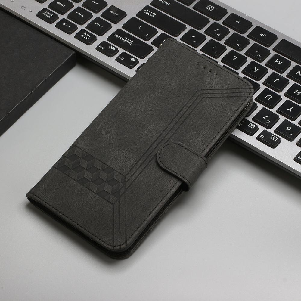 For vivo V50 Lite 4G / 5G Cubic Skin Feel Flip Leather Phone Case(Black)
