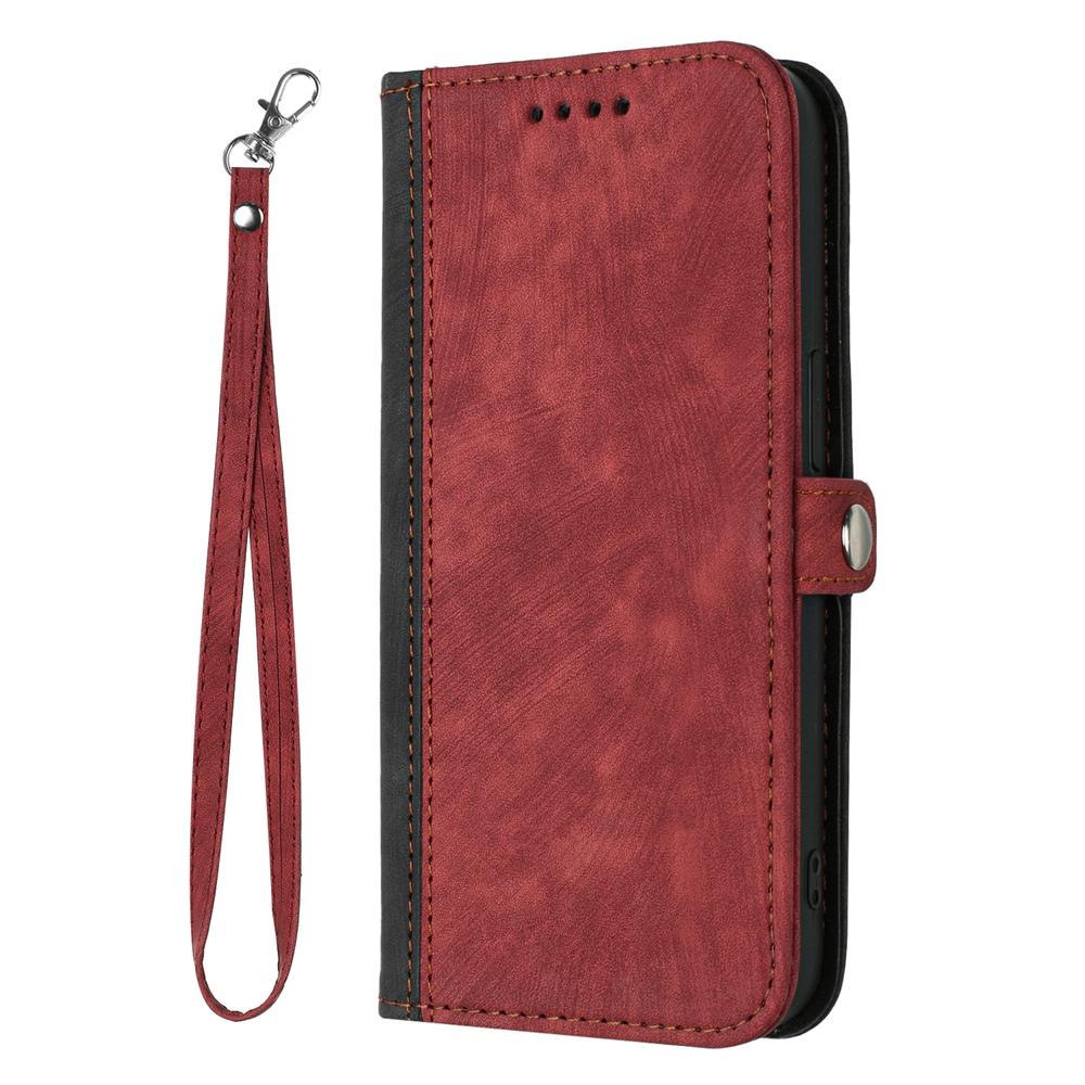 For vivo V50 Side Buckle Double Fold Hand Strap Leather Phone Case(Red)