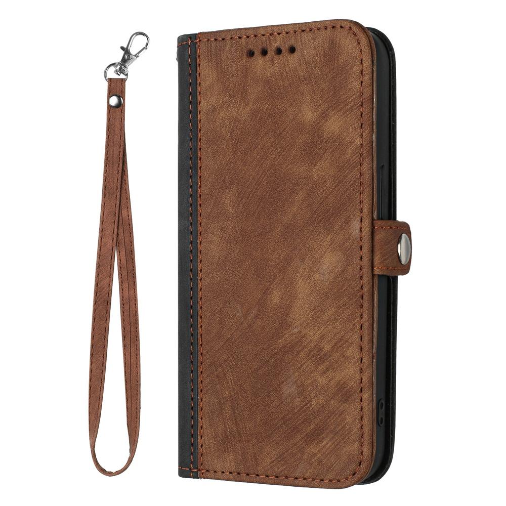 For vivo V50 Side Buckle Double Fold Hand Strap Leather Phone Case(Brown)