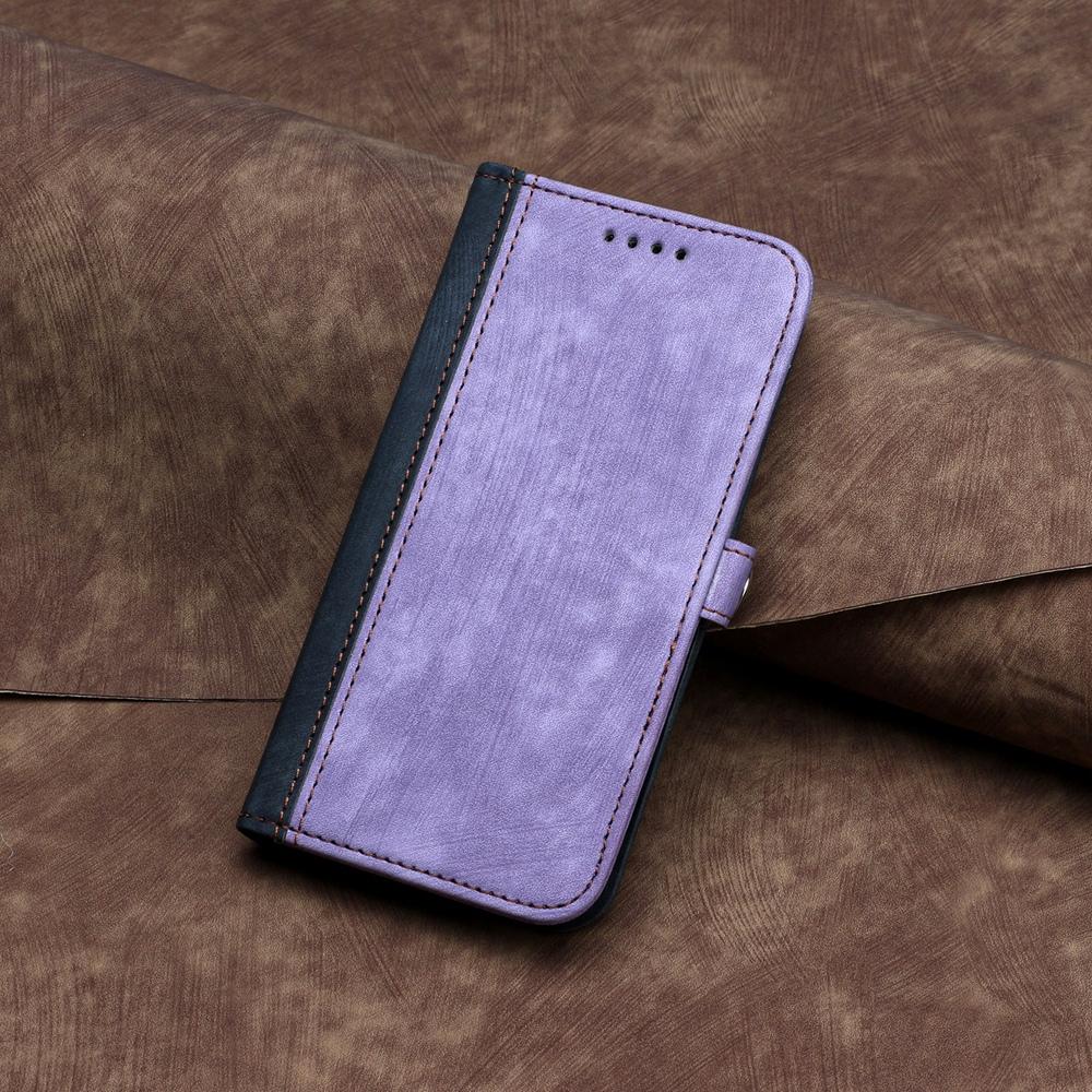 For vivo V50 Side Buckle Double Fold Hand Strap Leather Phone Case(Purple)