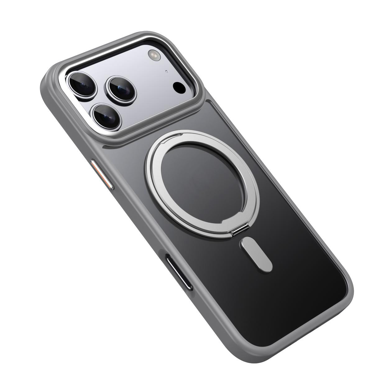 Compatible with iPhone 18 Pro Max Frosted 360 Degree MagSafe Magnetic Holder Phone Case - Grey
