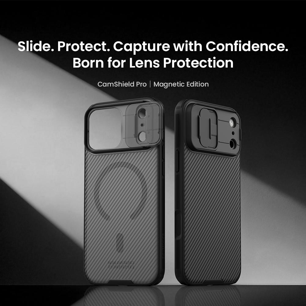Compatible with iPhone 18 Pro Max NILLKIN CamShield Pro Magnetic PC Phone Case - Black