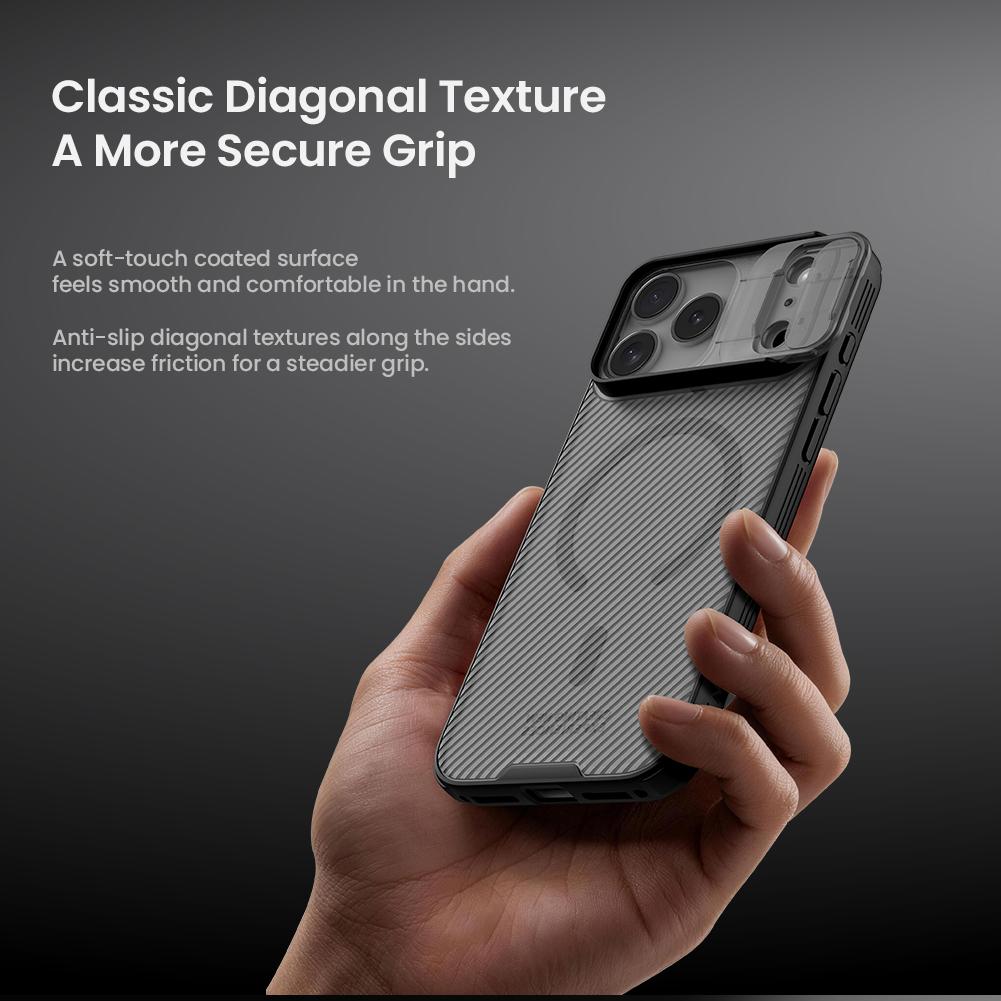 Compatible with iPhone 18 Pro Max NILLKIN CamShield Pro Magnetic PC Phone Case - Transparent Black