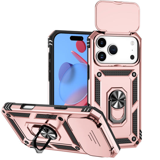 Compatible with iPhone 18 Pro Max Sliding Camshield Holder Phone Case - Rose Gold