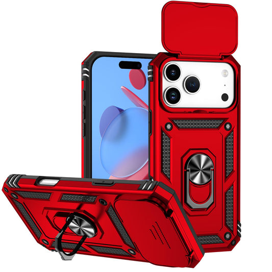 Compatible with iPhone 18 Pro Max Sliding Camshield Holder Phone Case - Red