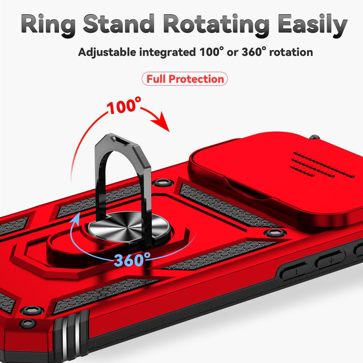 Compatible with iPhone 18 Pro Max Sliding Camshield Holder Phone Case - Red