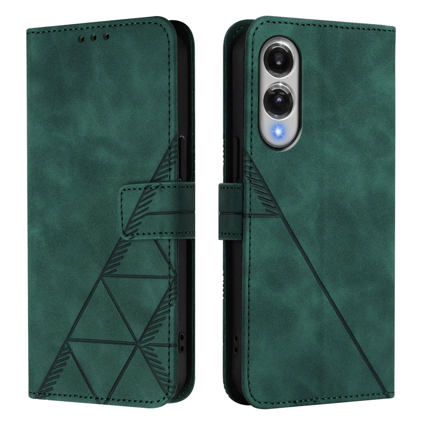 For Samsung Galaxy S25 Edge 5G Crossbody 3D Embossed Flip Leather Phone Case(Dark Green)