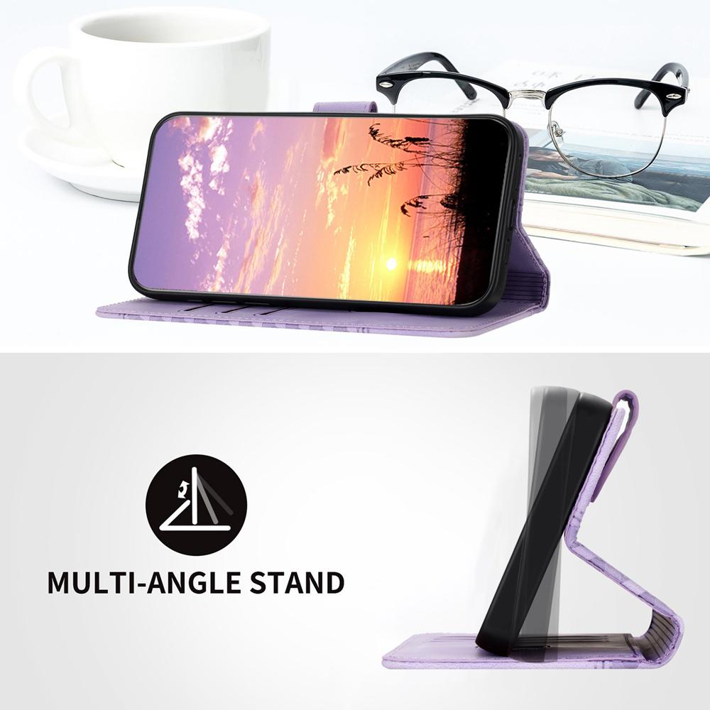 For vivo V50 Lite 4G / 5G Elephant Head Embossed Phone Leather Case with Lanyard(Light Purple)