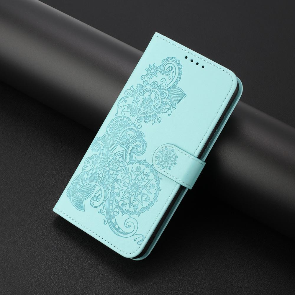 For vivo V50 Lite 4G / 5G Datura Flower Embossed Flip Leather Phone Case(Light Blue)