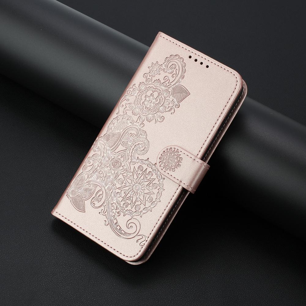 For vivo V50 Lite 4G / 5G Datura Flower Embossed Flip Leather Phone Case(Rose Gold)