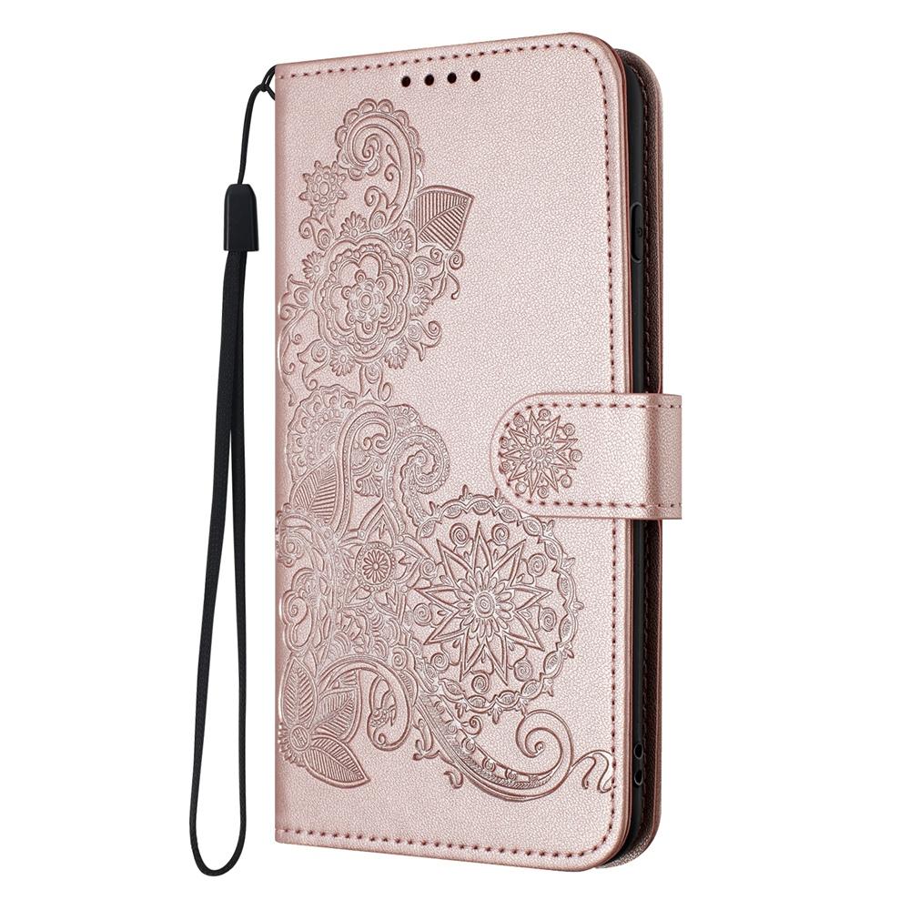 For vivo V50 Lite 4G / 5G Datura Flower Embossed Flip Leather Phone Case(Rose Gold)